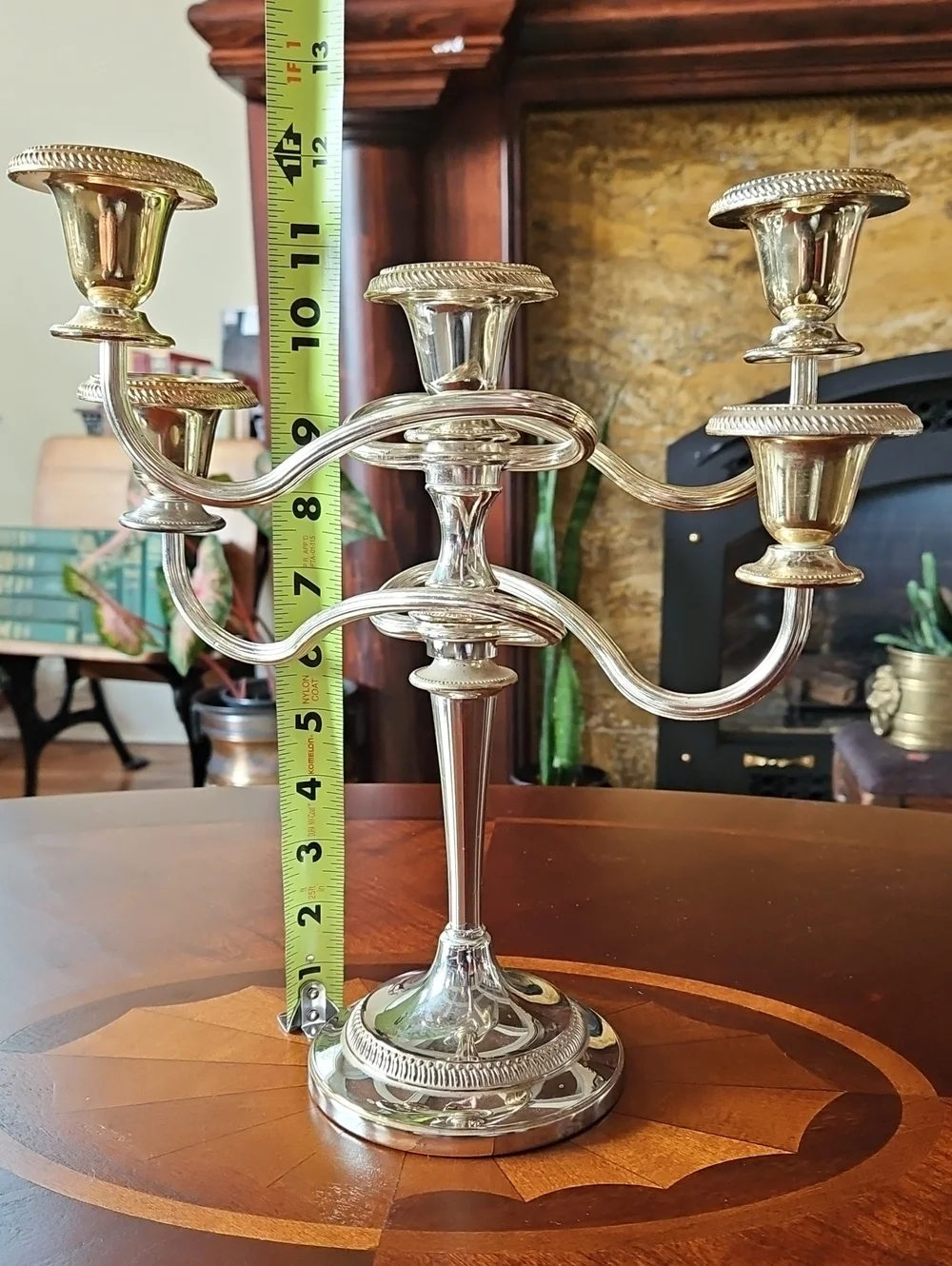VTG E.P. Zinc Silver Plated Classic 5-Light Candelabra - Made in England